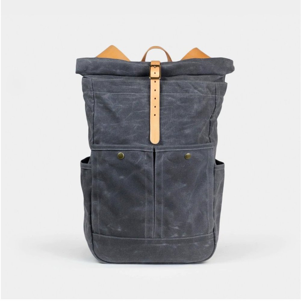 Winter Session Waxed Canvas Roll Top Backpack